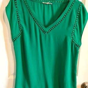 Kelly Green silk top- medium